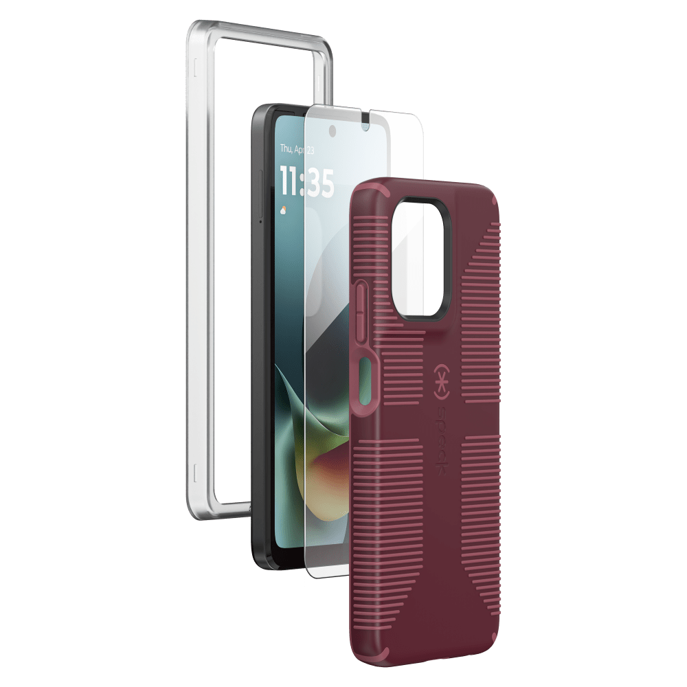 Wholesale cell phone accessory Speck - Impact Hero Grip Case with Glass Bundle for Motorola