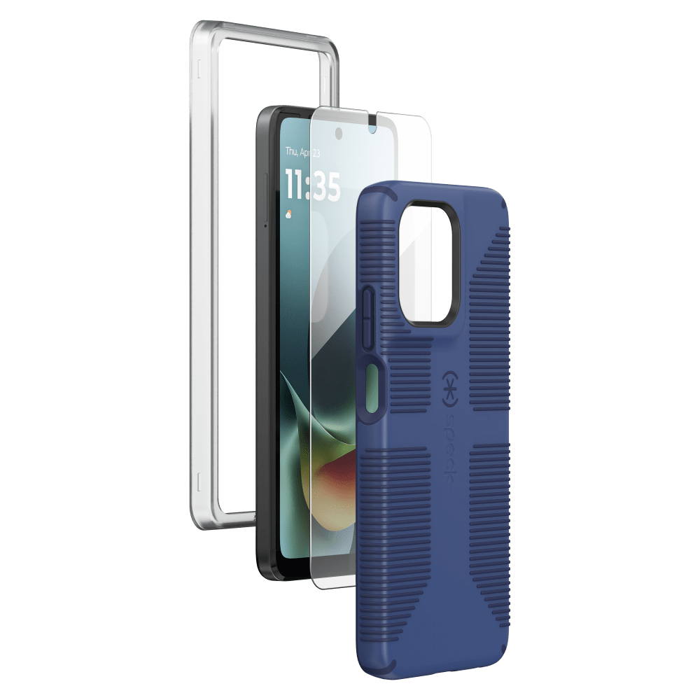 Wholesale cell phone accessory Speck - Impact Hero Grip Case with Glass Bundle for Motorola
