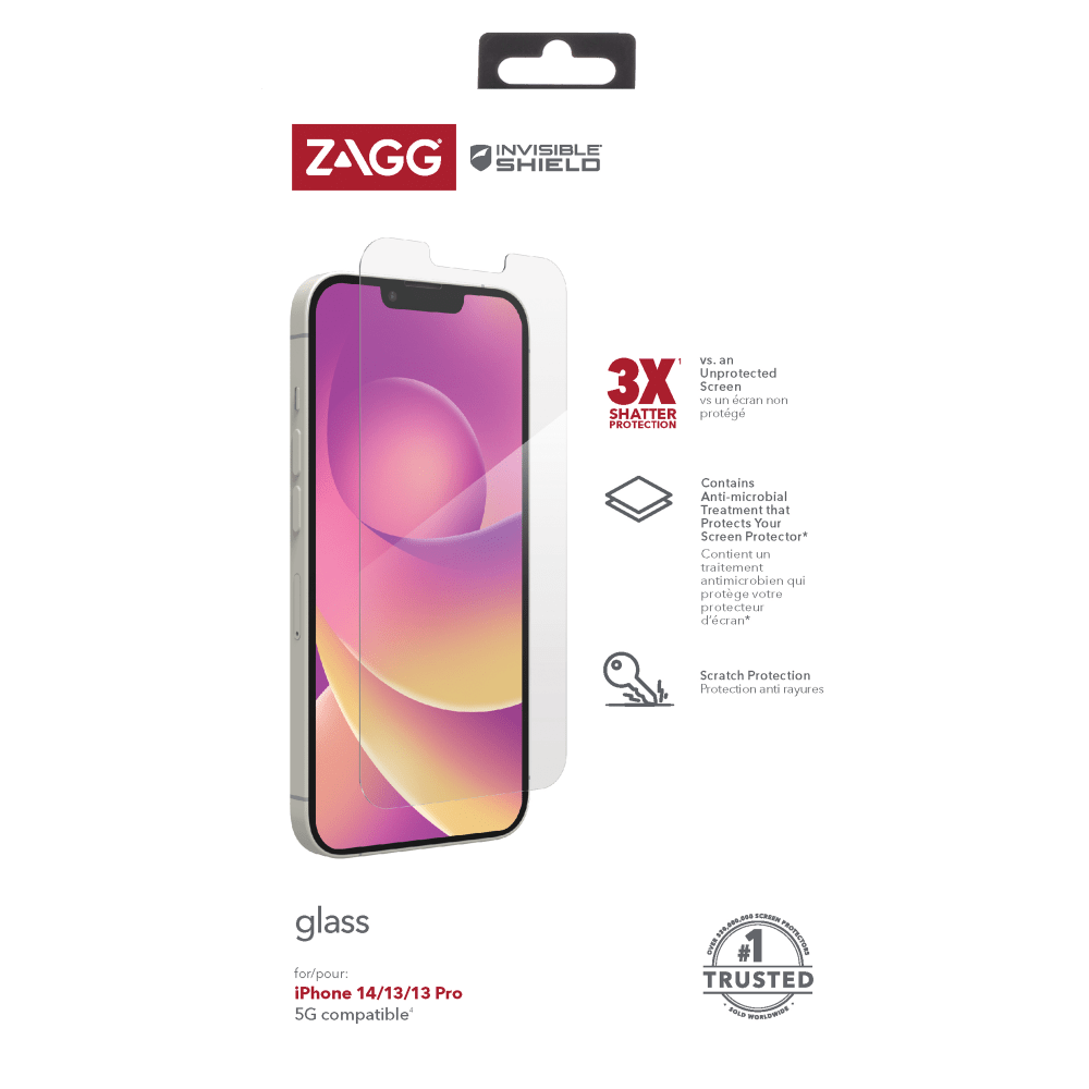 Wholesale cell phone accessory ZAGG - InvisibleShield Antimicrobial Glass Screen Protector