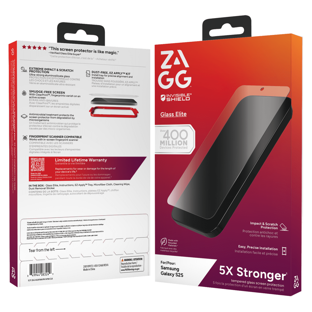 Wholesale cell phone accessory ZAGG - InvisibleShield Glass Elite Glass Screen Protector for