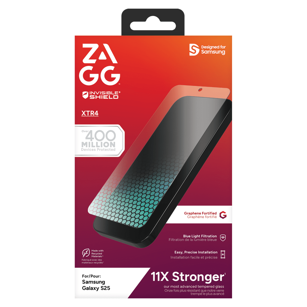 Wholesale cell phone accessory ZAGG - InvisibleShield XTR4 Glass Screen Protector for Samsung