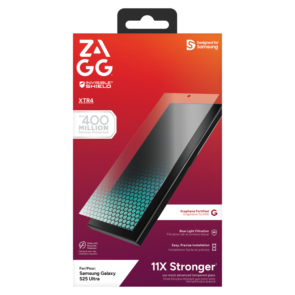Wholesale cell phone accessory ZAGG - InvisibleShield XTR4 Glass Screen Protector for Samsung