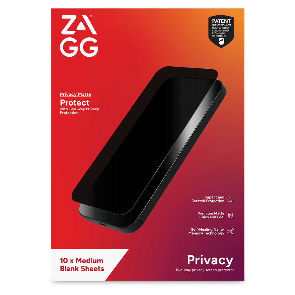 Wholesale cell phone accessory ZAGG - ISOD Privacy Matte Screen Protector 10 Pack for Medium