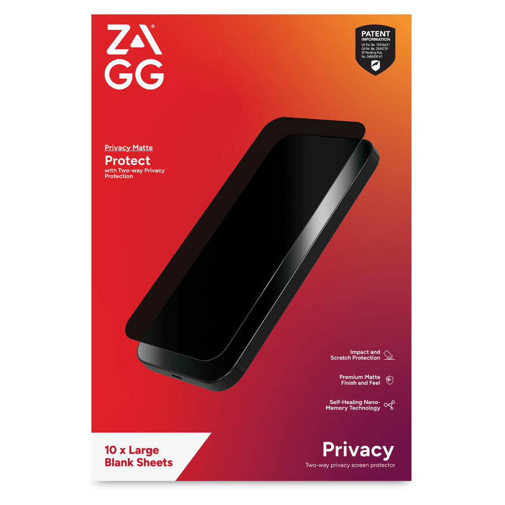 Wholesale cell phone accessory ZAGG - ISOD Privacy Matte Screen Protector 10 Pack for Large