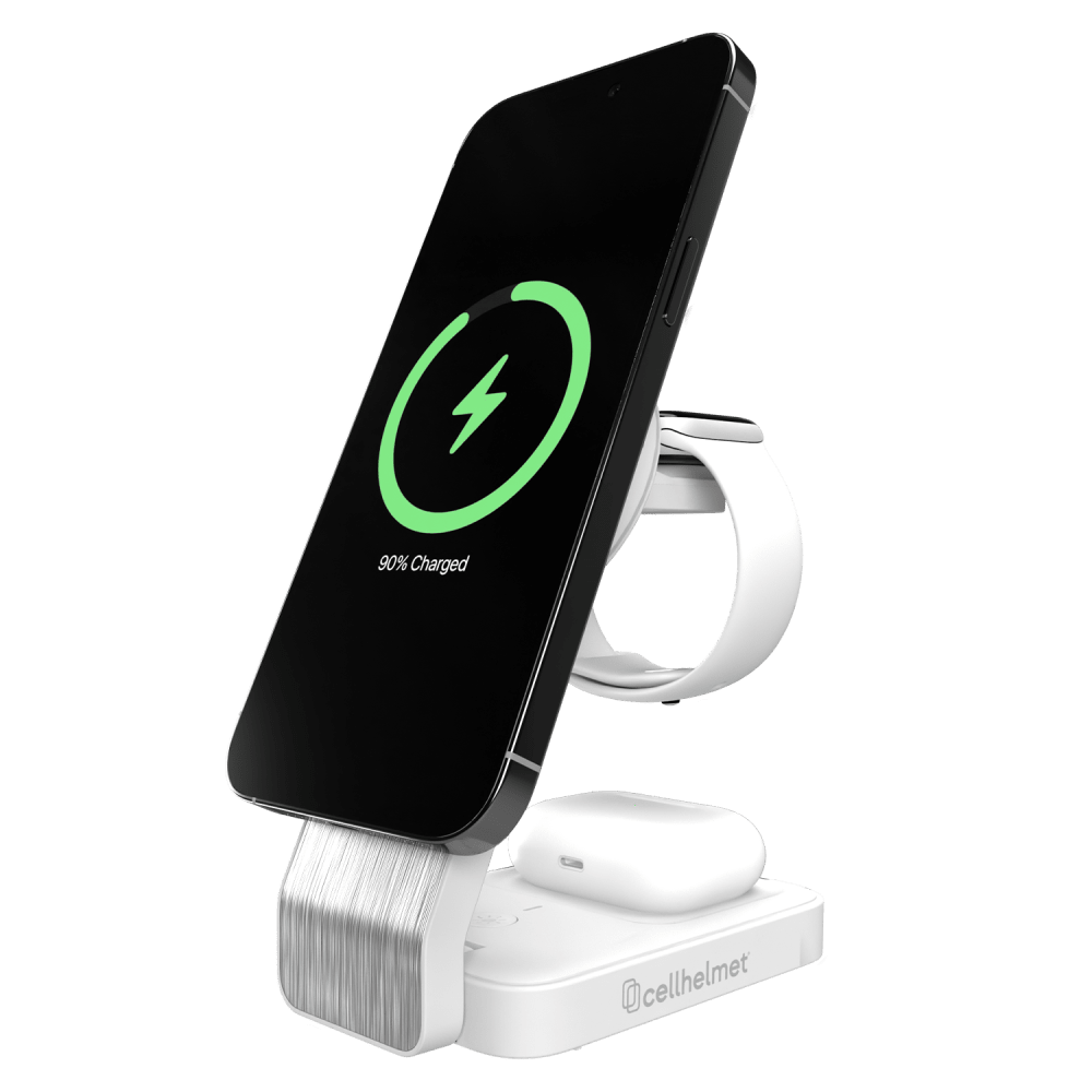 Wholesale cell phone accessory cellhelmet - 3 in 1 Charging Stand with Cable - White