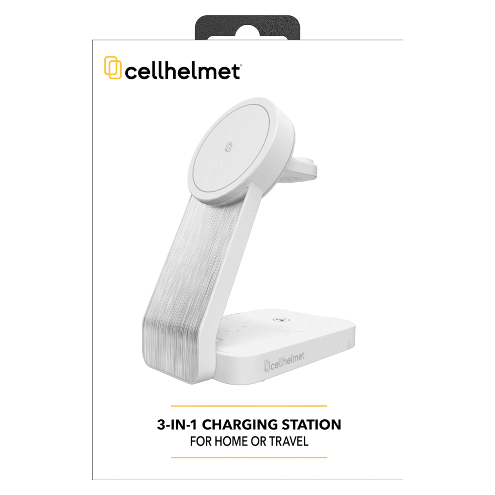 Wholesale cell phone accessory cellhelmet - 3 in 1 Charging Stand with Cable - White