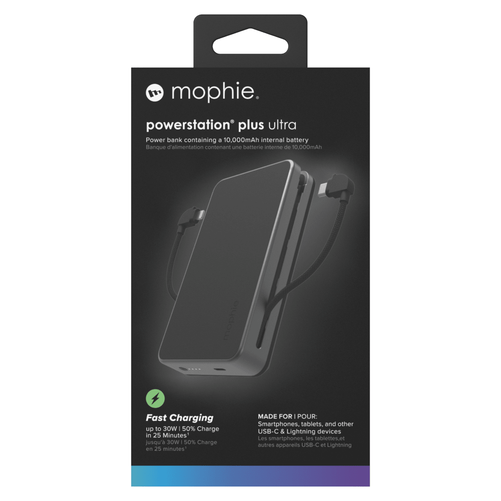 Wholesale cell phone accessory mophie - PowerStation Plus 2024 AC Power Bank 10,000 mAh - Black