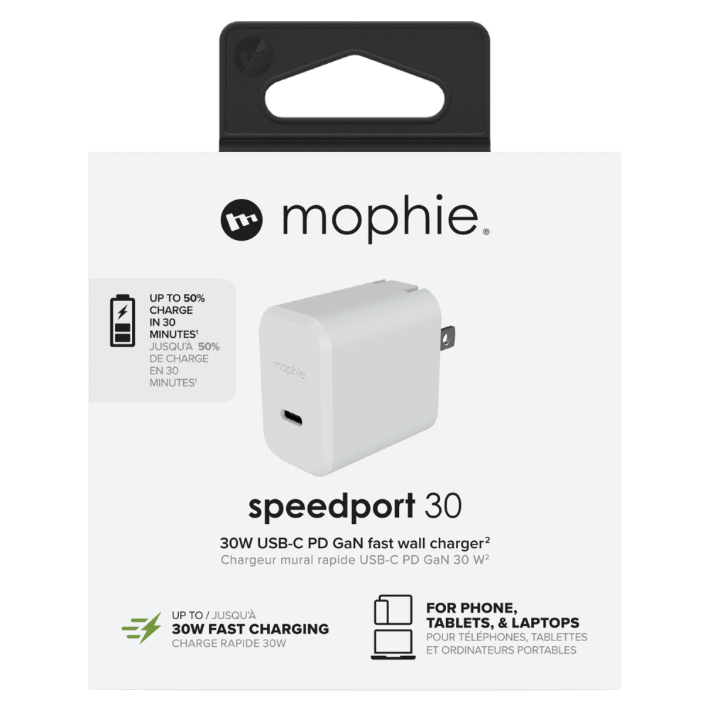 Wholesale cell phone accessory mophie - 30W PD USB C GaN Wall Charger - White