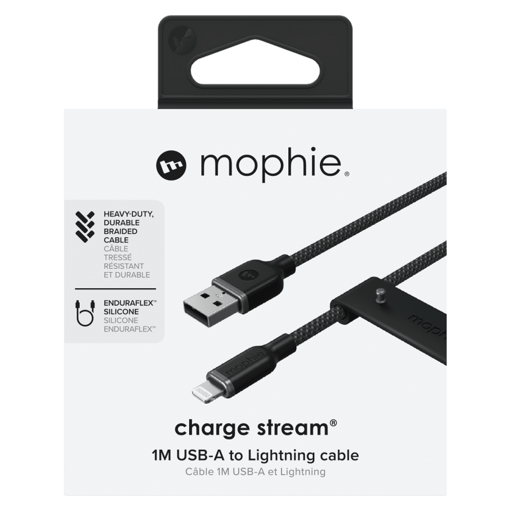 Wholesale cell phone accessory mophie - USB A to Apple Lightning 3ft - Black