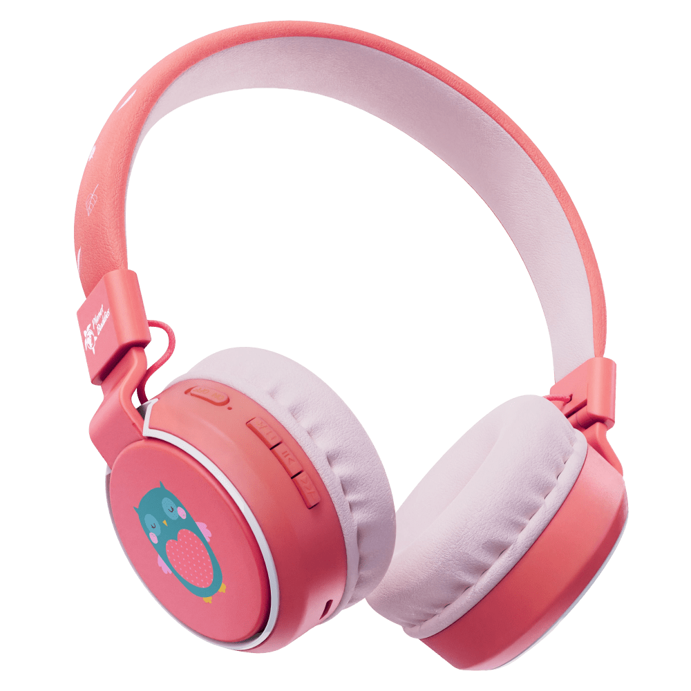 Wholesale cell phone accessory Planet Buddies - Owl On Ear Wireless Headphones - Pink and White