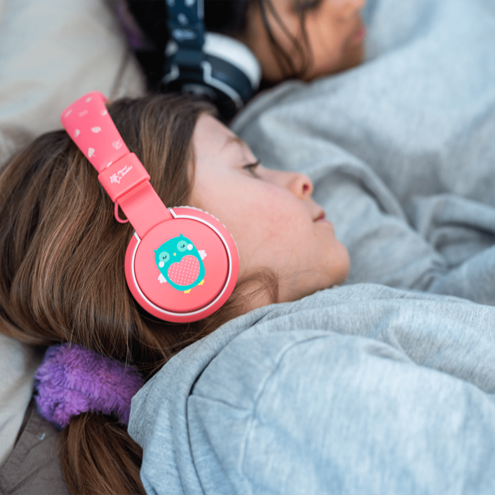 Wholesale cell phone accessory Planet Buddies - Owl On Ear Wireless Headphones - Pink and White