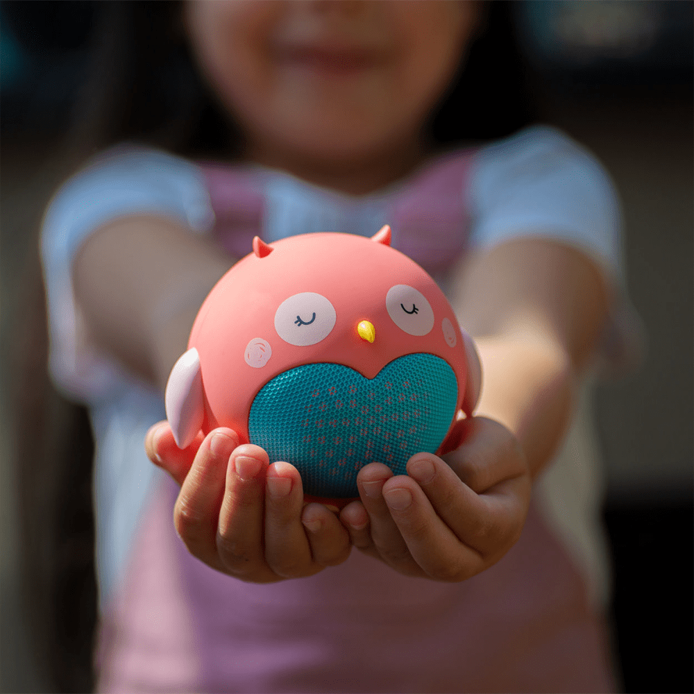 Wholesale cell phone accessory Planet Buddies - Owl Bluetooth Speaker - Pink and White