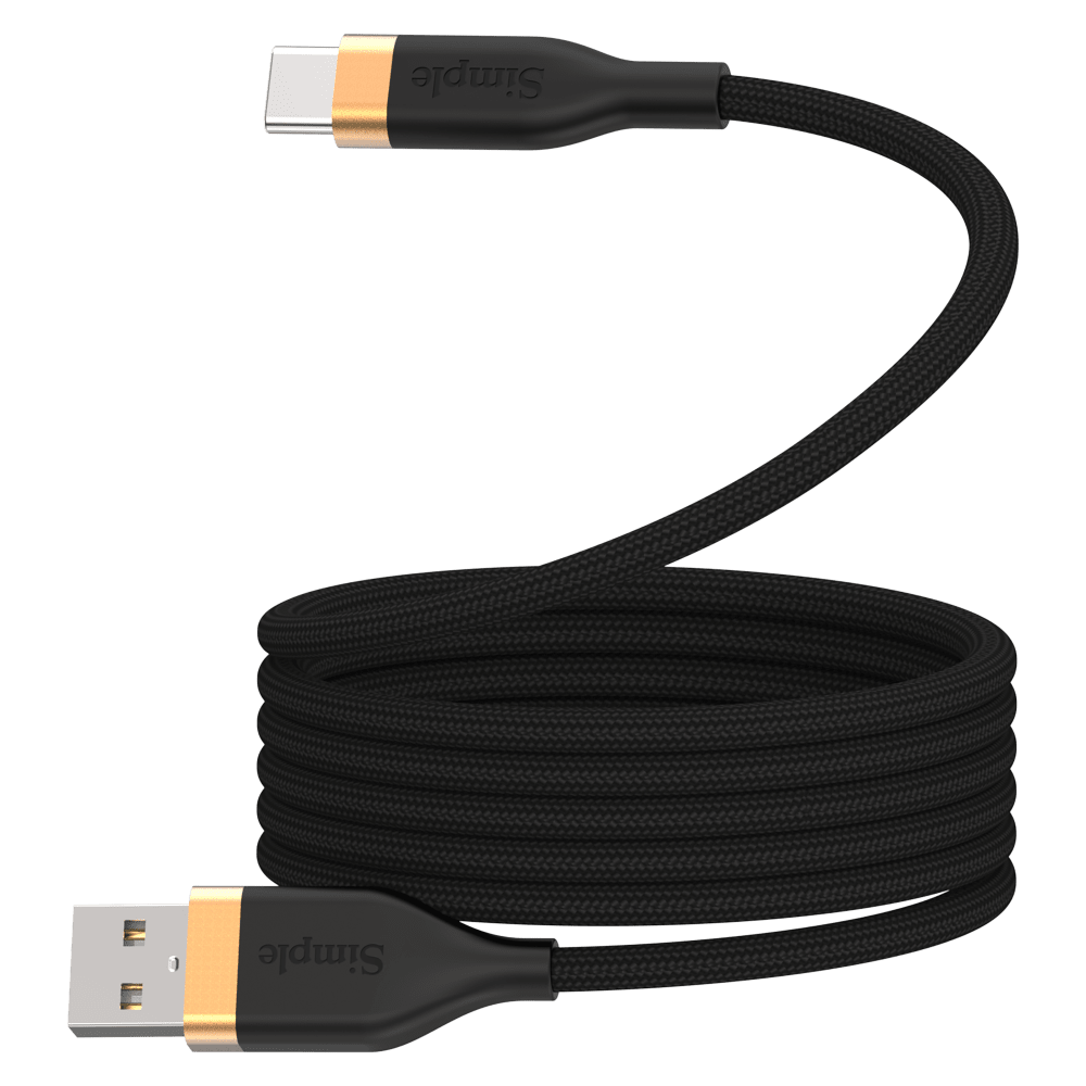Wholesale cell phone accessory Simple - Magnetic USB A to USB C Cable 6ft - Black