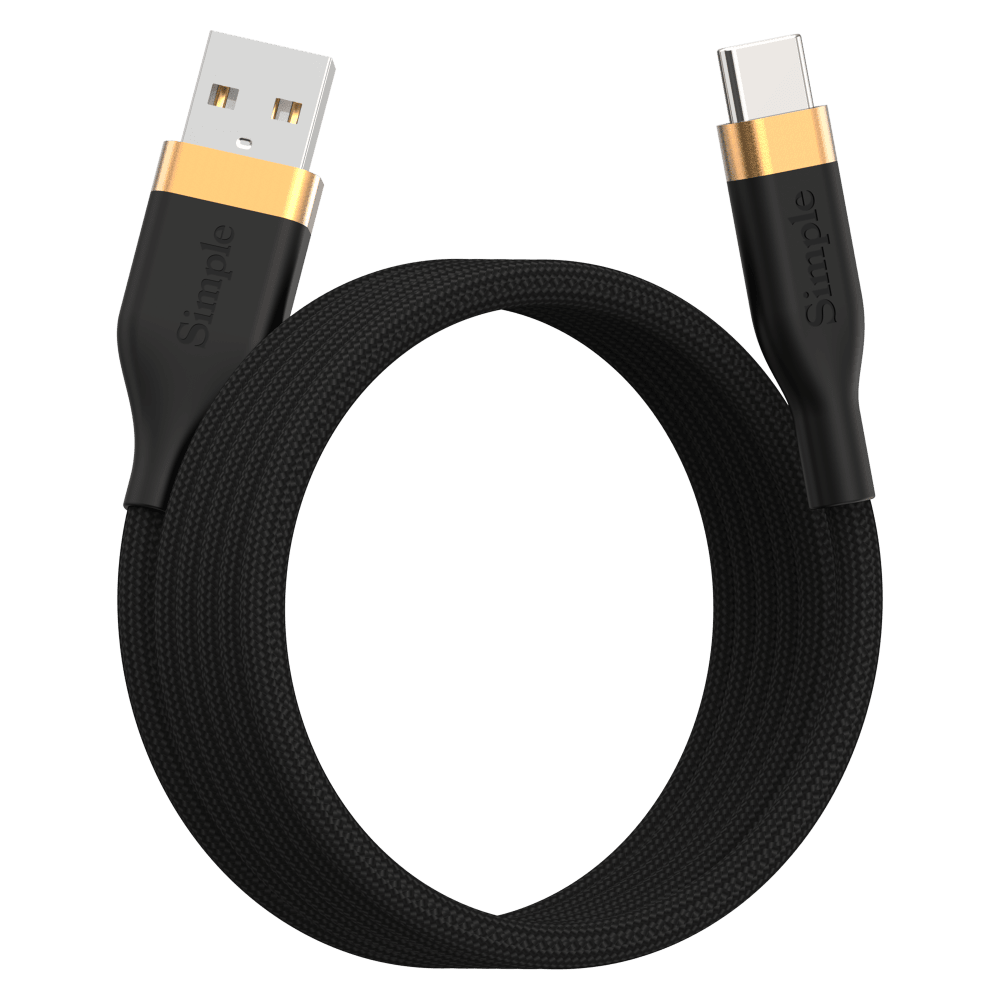Wholesale cell phone accessory Simple - Magnetic USB A to USB C Cable 6ft - Black