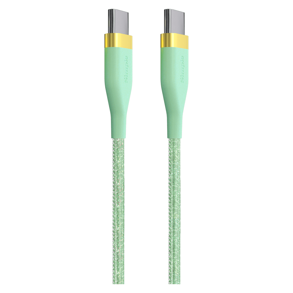 Wholesale cell phone accessory Simple - Glitter Fashion USB C to USB C Cable 6ft - Mint