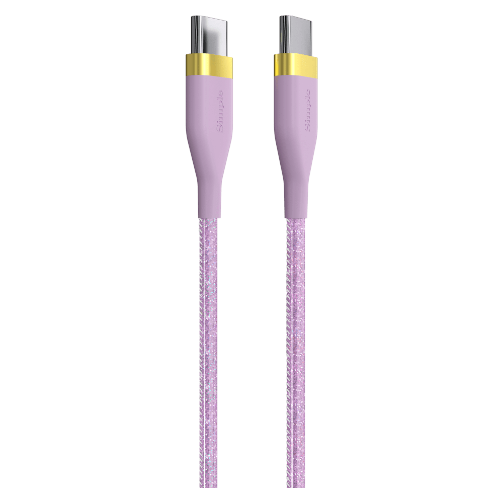 Wholesale cell phone accessory Simple - Glitter Fashion USB C to USB C Cable 6ft - Purple