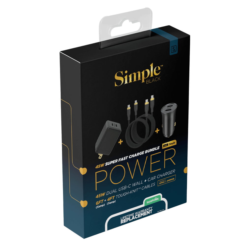 Wholesale cell phone accessory Simple - Super Fast Charge Bundle 2.0 4 in 1 Bundle (includes