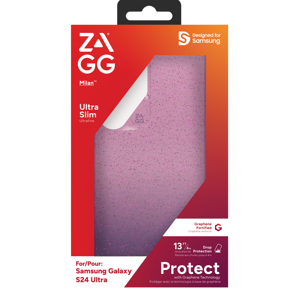 Wholesale cell phone accessory ZAGG - Milan Case for Samsung Galaxy S24 Ultra - Glitter Pink