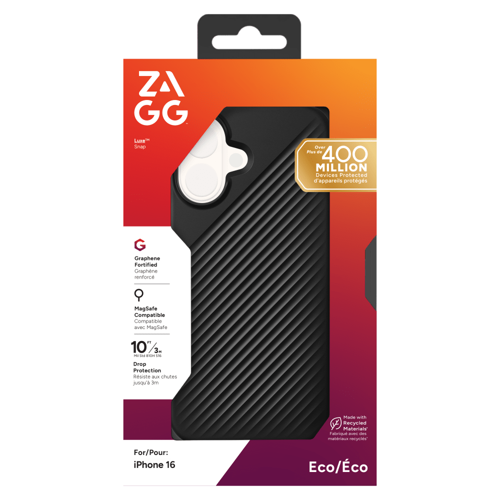 Wholesale cell phone accessory ZAGG - Luxe Snap MagSafe Case for Apple iPhone 16 - Black