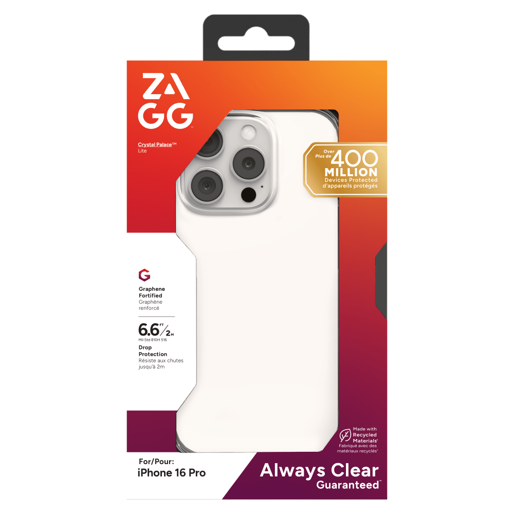 Wholesale cell phone accessory ZAGG - Crystal Palace Lite Case for Apple iPhone 16 Pro - Clear