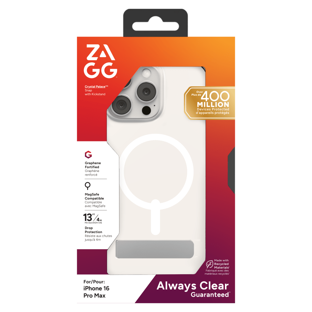 Wholesale cell phone accessory ZAGG - Crystal Palace Snap MagSafe Case with Kickstand for Apple