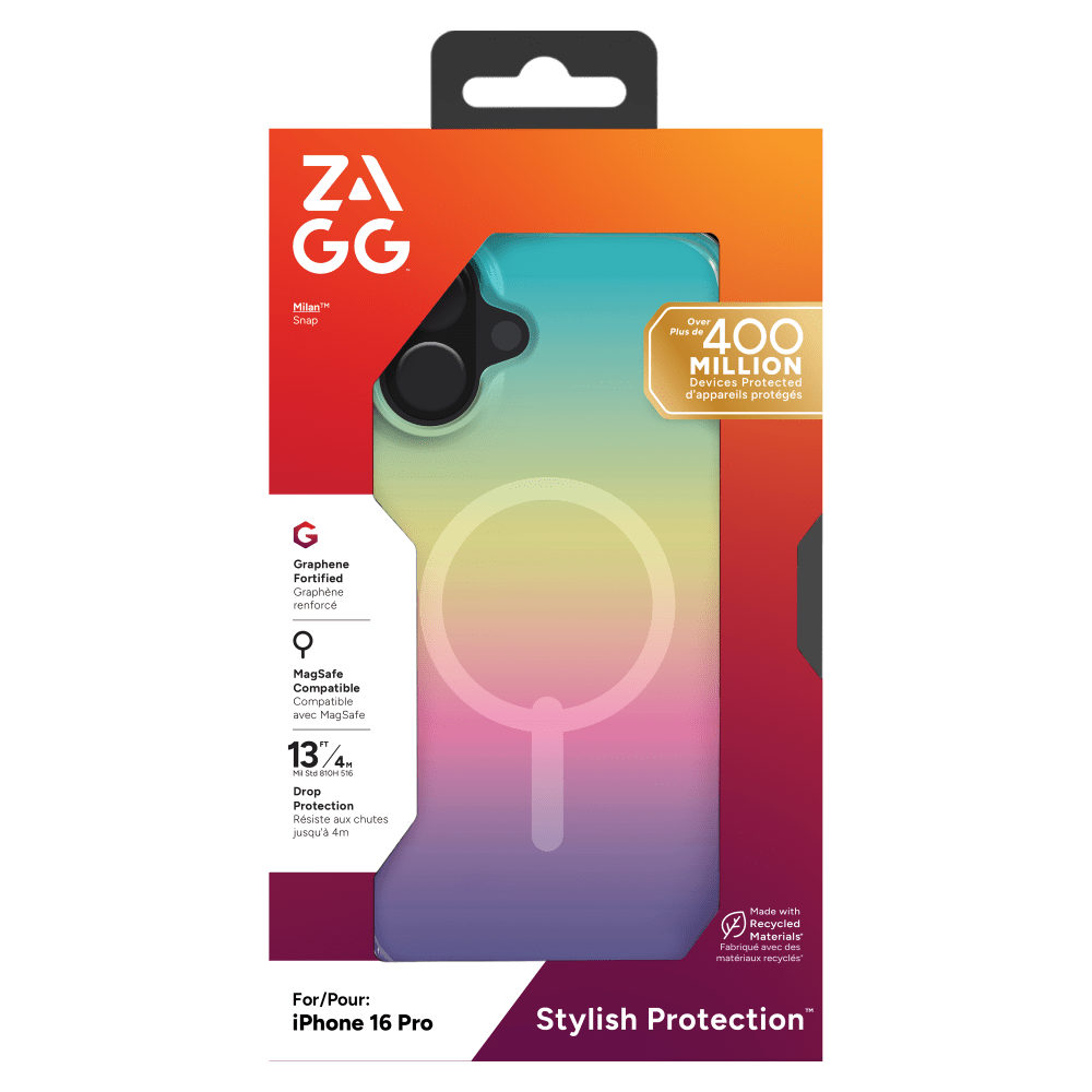 Wholesale cell phone accessory ZAGG - Milan Snap MagSafe Case for Apple iPhone 16 Pro - Iridescent