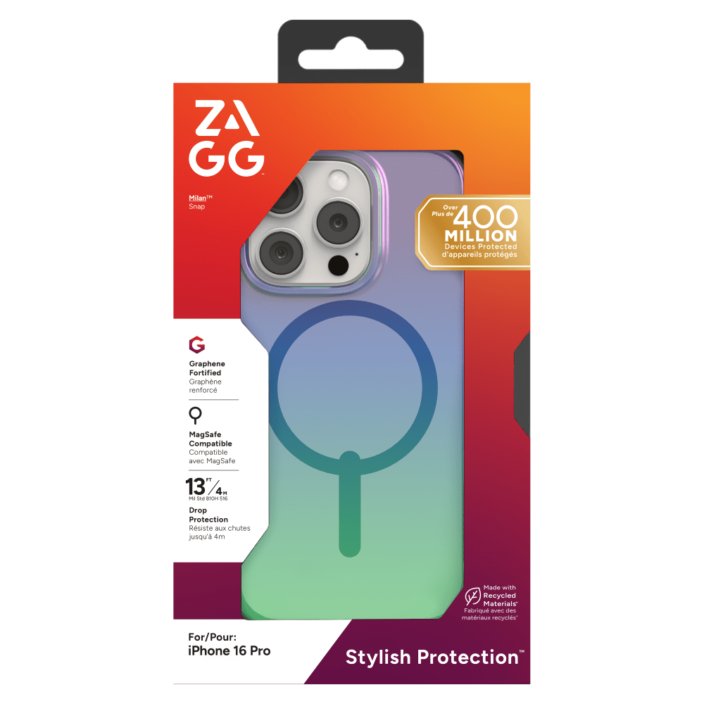 Wholesale cell phone accessory ZAGG - Milan Snap MagSafe Case for Apple iPhone 16 Pro - Raven