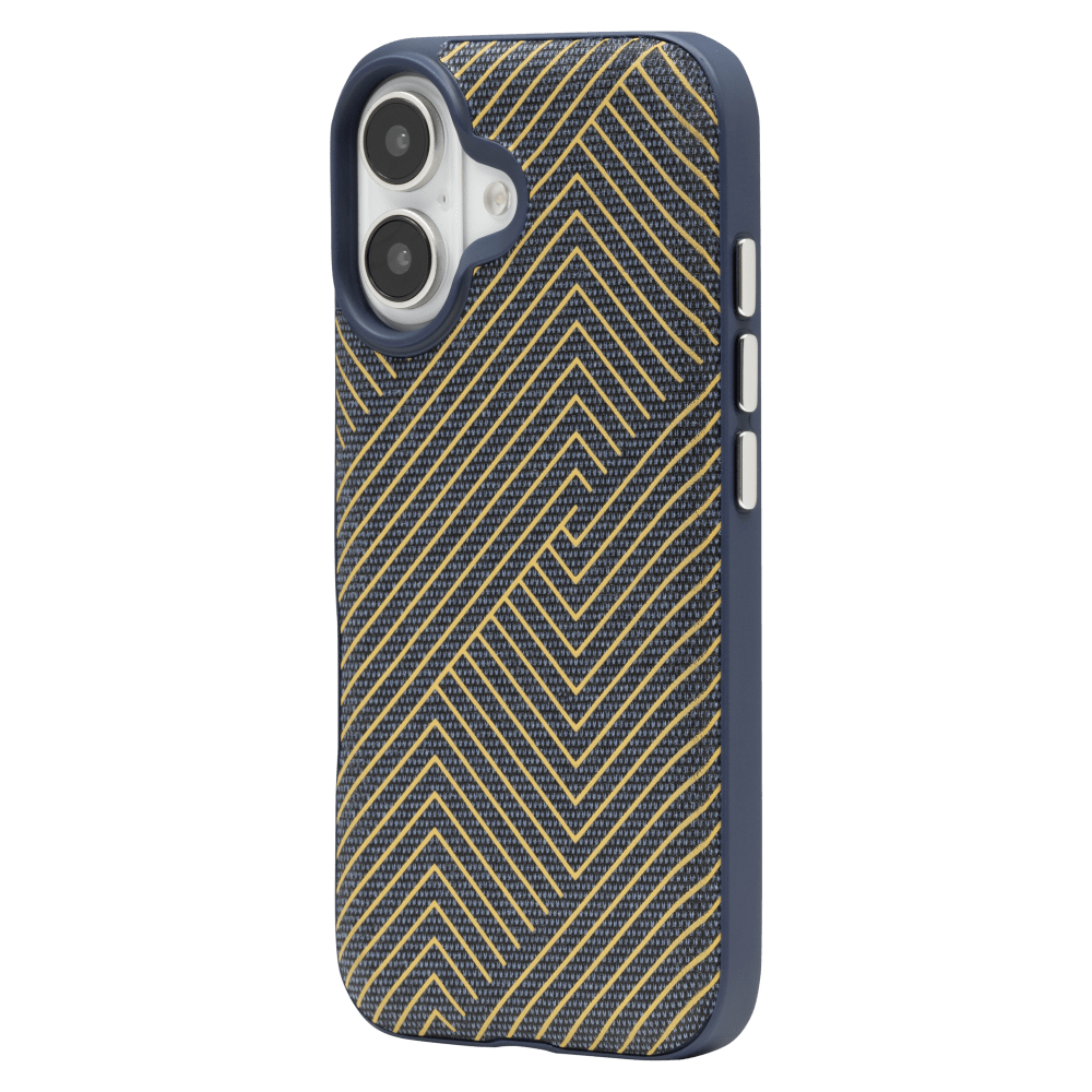 Wholesale cell phone accessory ZAGG - London Snap MagSafe Case for Apple iPhone 16 - Navy Gold