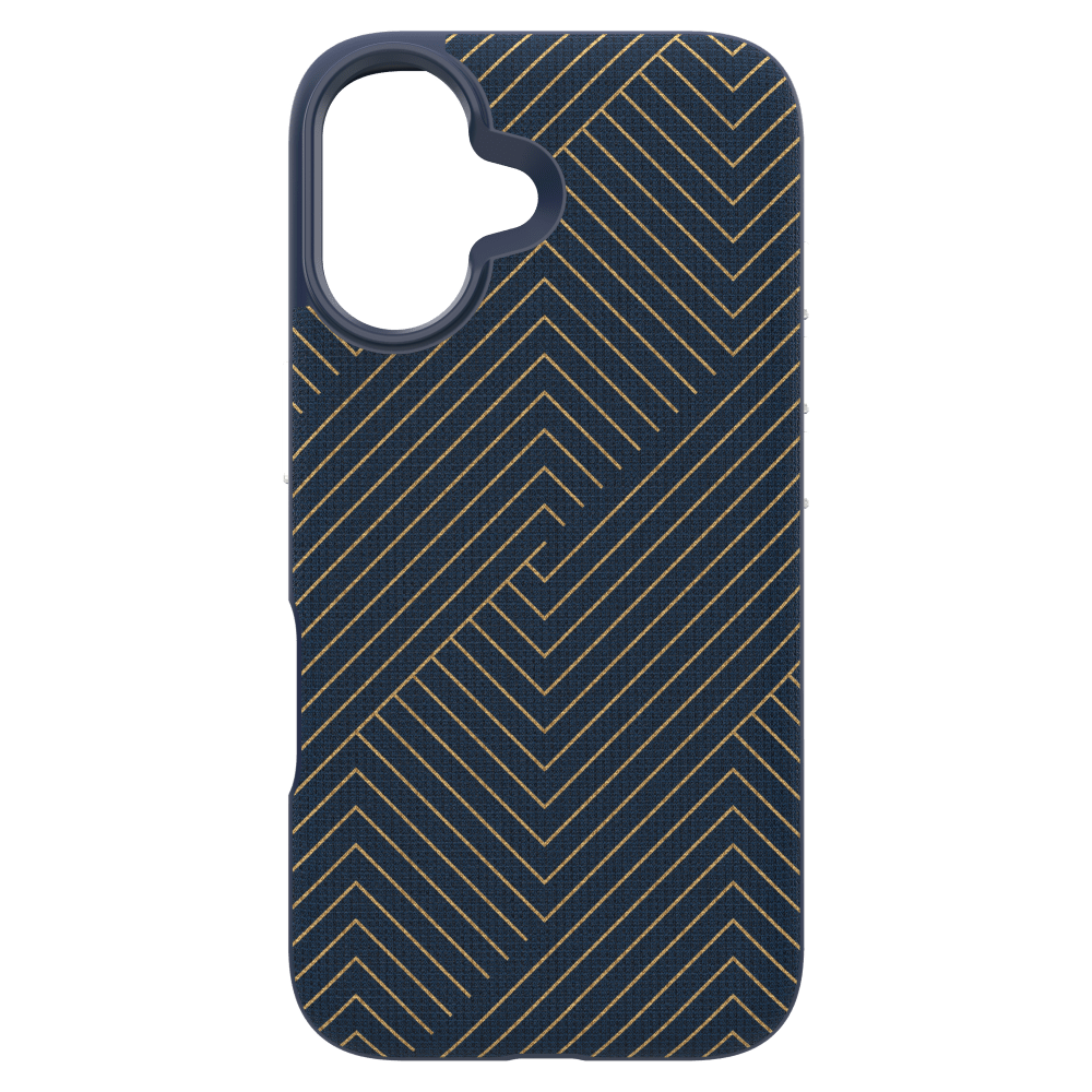 Wholesale cell phone accessory ZAGG - London Snap MagSafe Case for Apple iPhone 16 - Navy Gold