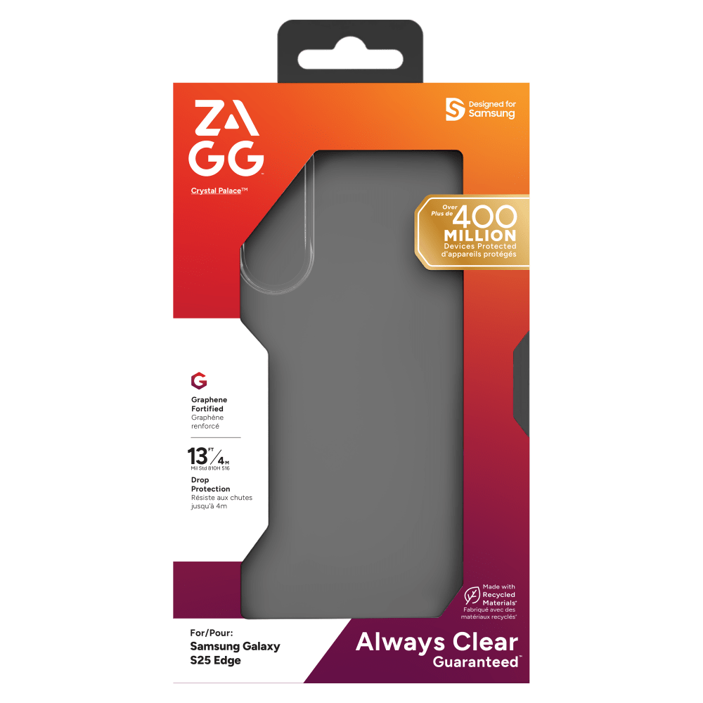 Wholesale cell phone accessory ZAGG - Crystal Palace Case for Samsung Galaxy S25 Edge - Clear