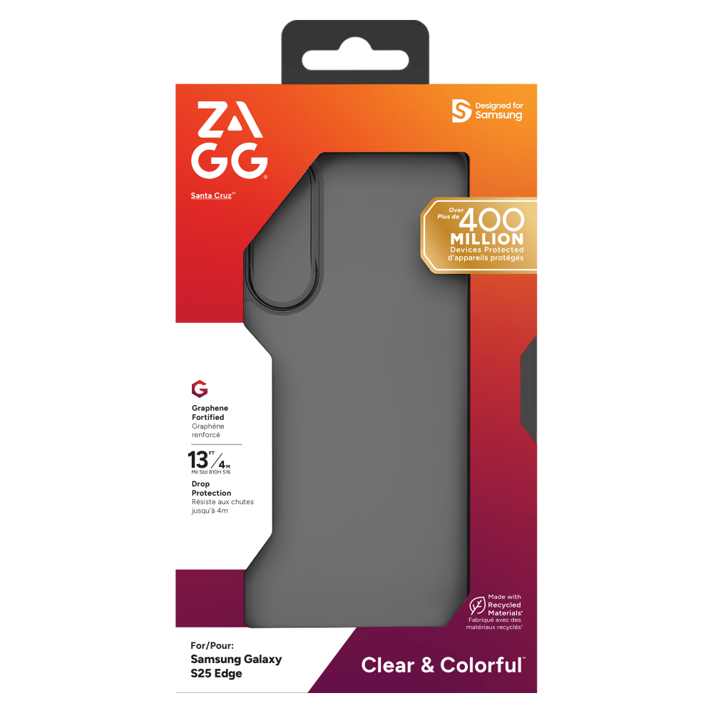Wholesale cell phone accessory ZAGG - Santa Cruz Case for Samsung Galaxy S25 Edge - Black