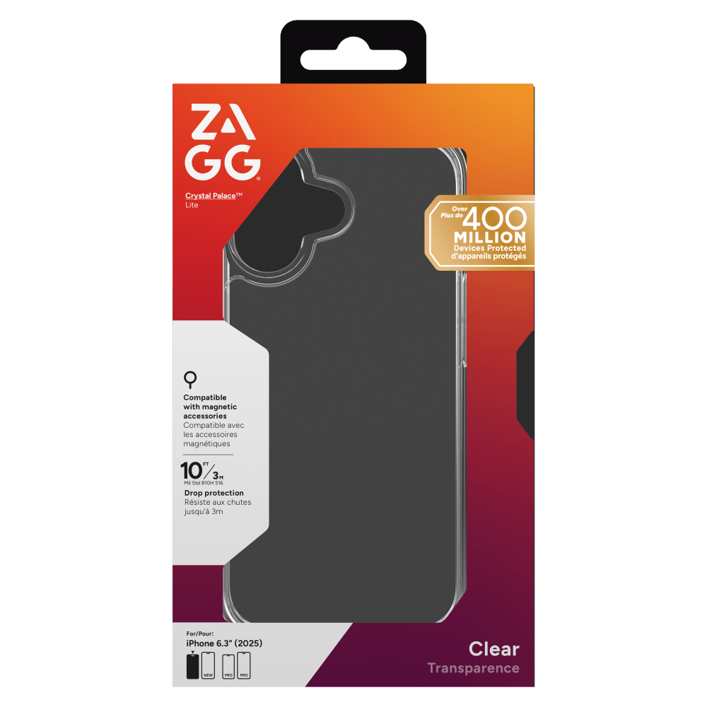 Wholesale cell phone accessory ZAGG - Crystal Palace Lite Case for Apple iPhone 17 - Clear