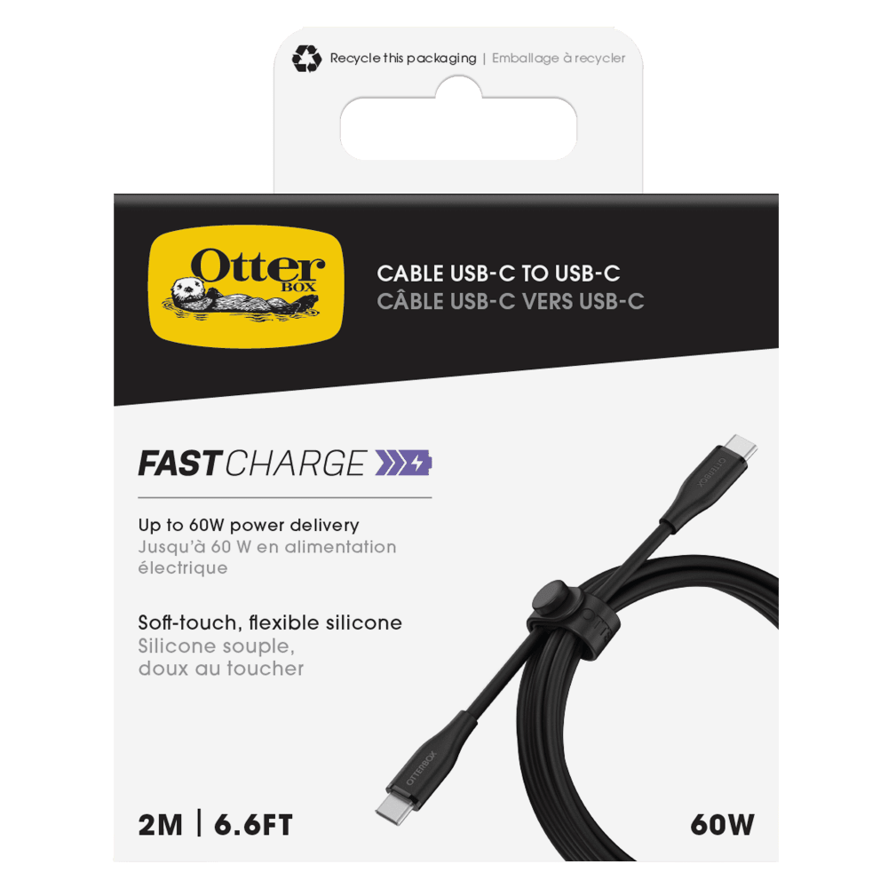 Wholesale cell phone accessory OtterBox - 60W USB C to USB C Cable 2m - Black