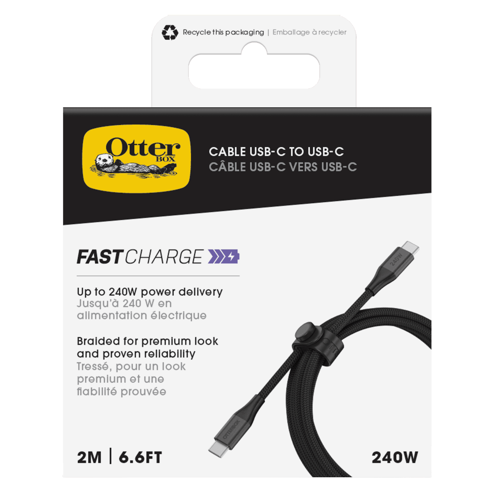 Wholesale cell phone accessory OtterBox - 240W USB C to USB C Cable 2m - Black