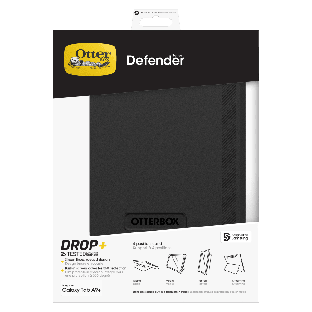 Wholesale cell phone accessory OtterBox - Defender Case for Samsung Galaxy Tab A9 Plus - Black