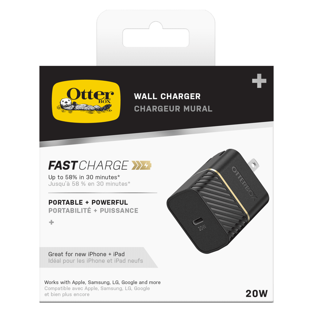 Wholesale cell phone accessory OtterBox - USB C PD Wall Charger 20W - Black Shimmer