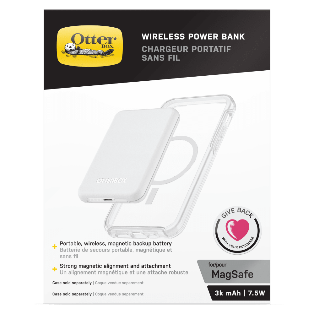 Wholesale cell phone accessory OtterBox - Power Bank for MagSafe 3,000 mAh - Brilliant White