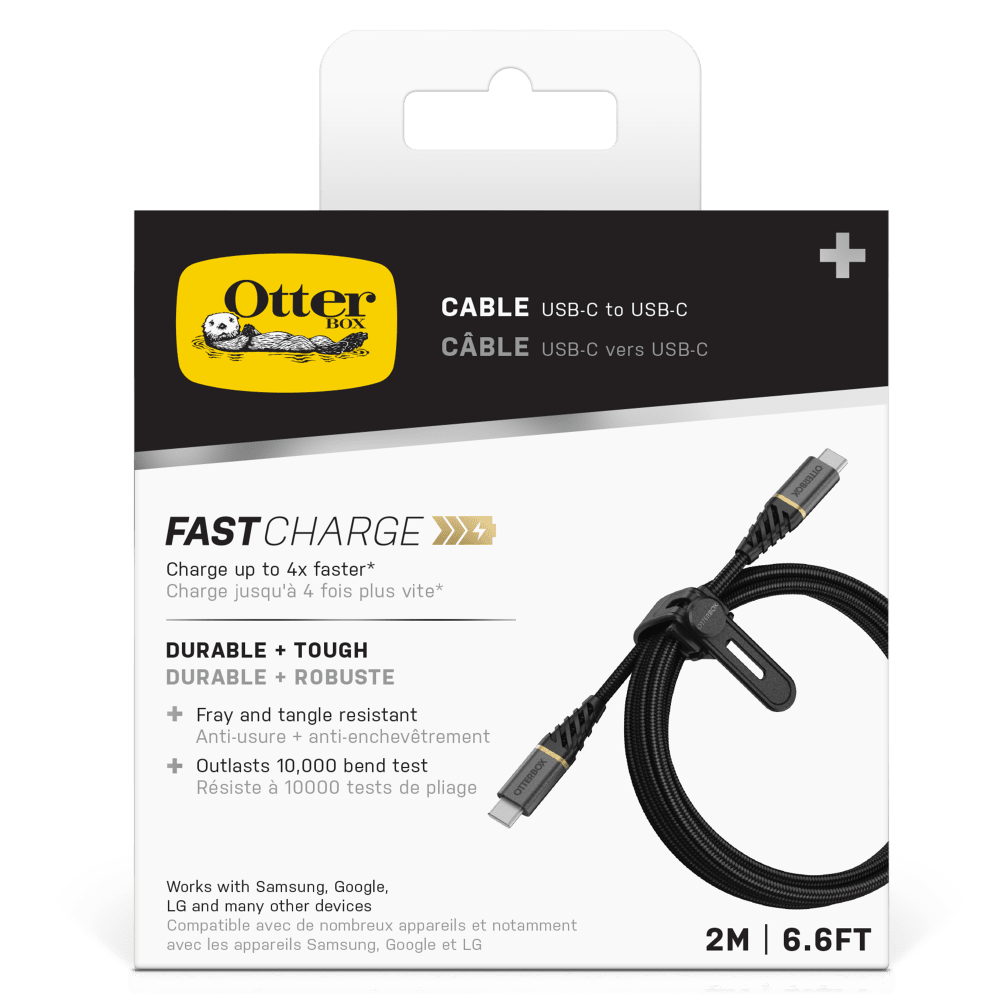 Wholesale cell phone accessory OtterBox - Premium Fast Charge USB C Cable 2m - Glamour Black