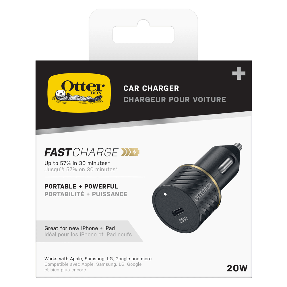 Wholesale cell phone accessory OtterBox - Fast Charge 20W USB C PD Car Charger - Black Shimmer