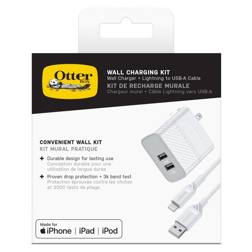 Wholesale cell phone accessory OtterBox - Dual USB A Port 24W Wall Charger and USB A to Apple