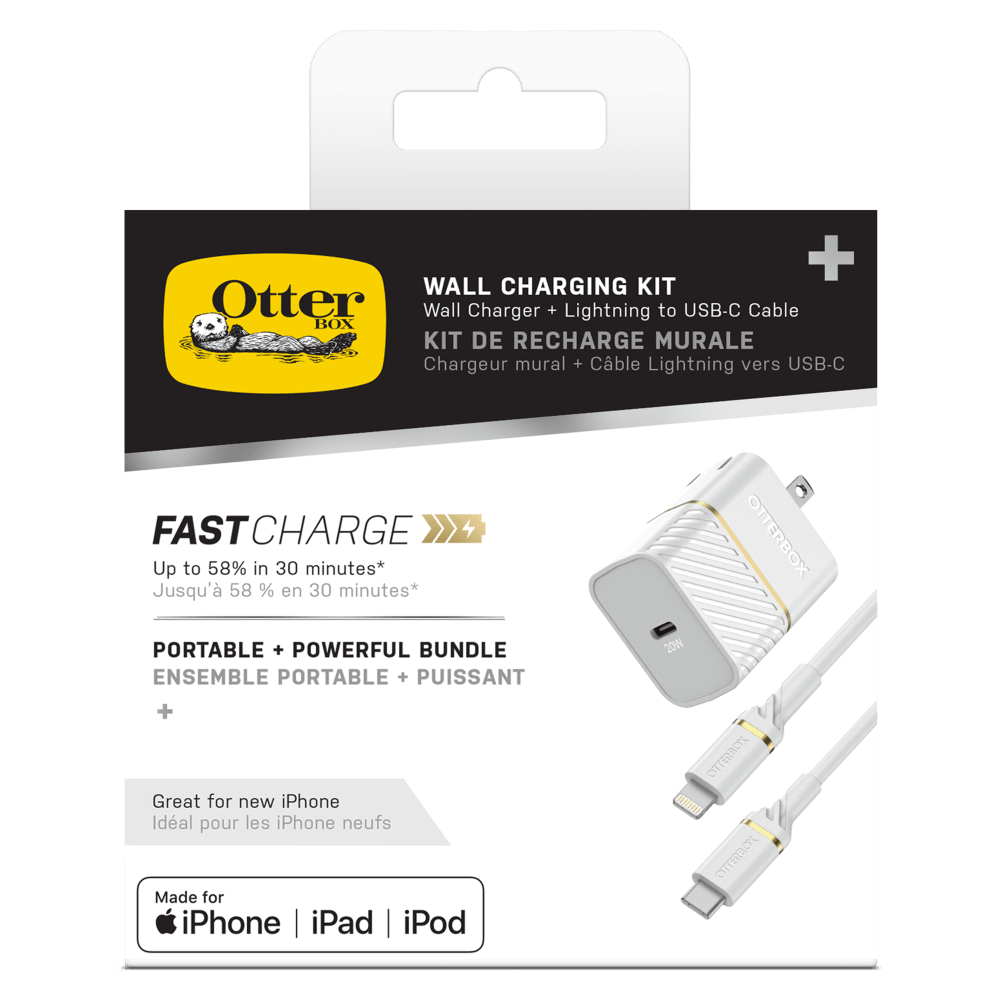 Wholesale cell phone accessory OtterBox - USB C PD Wall Charger 20W and USB C to Apple Lightning