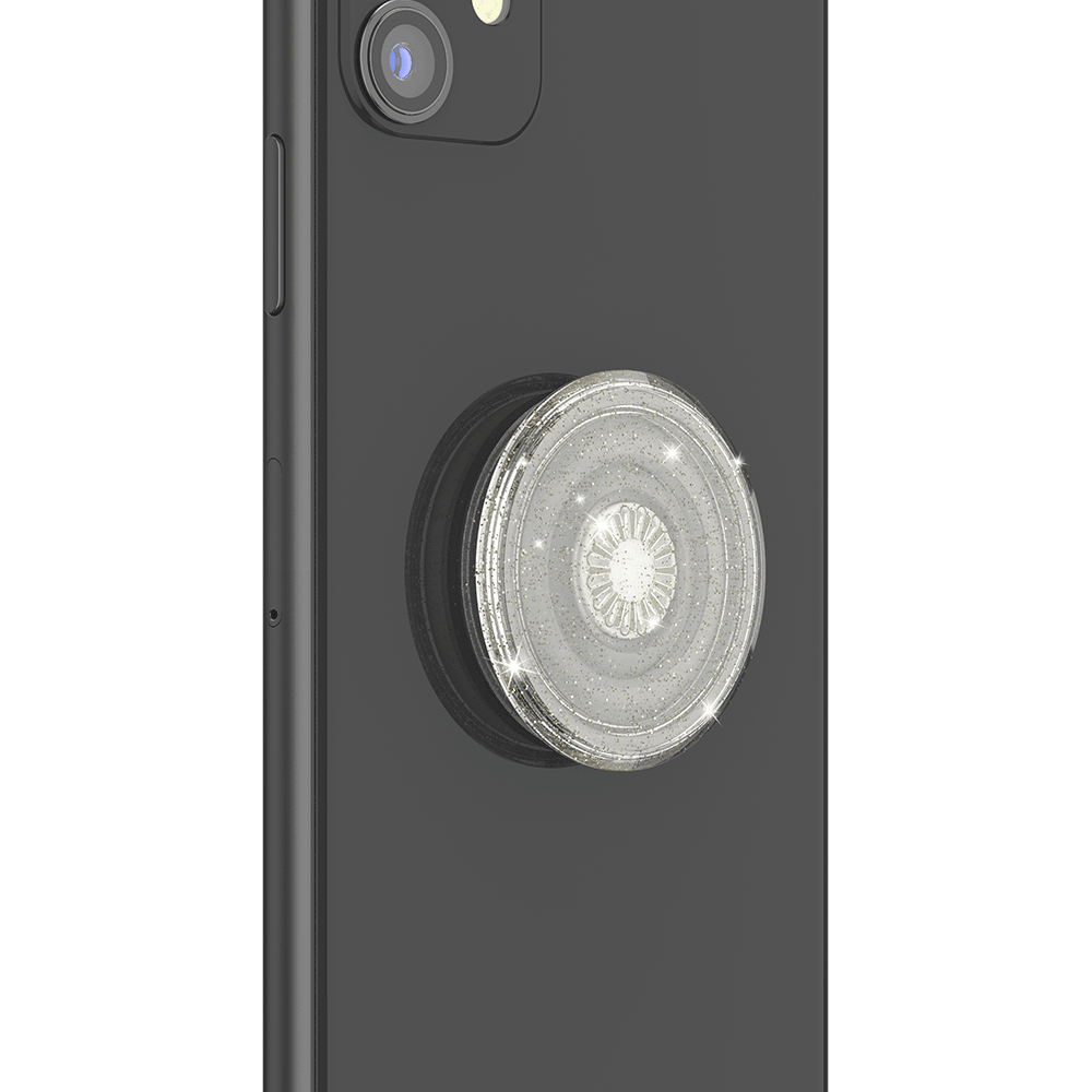 Wholesale cell phone accessory PopSockets - PopGrip - Clear Glitter Silver