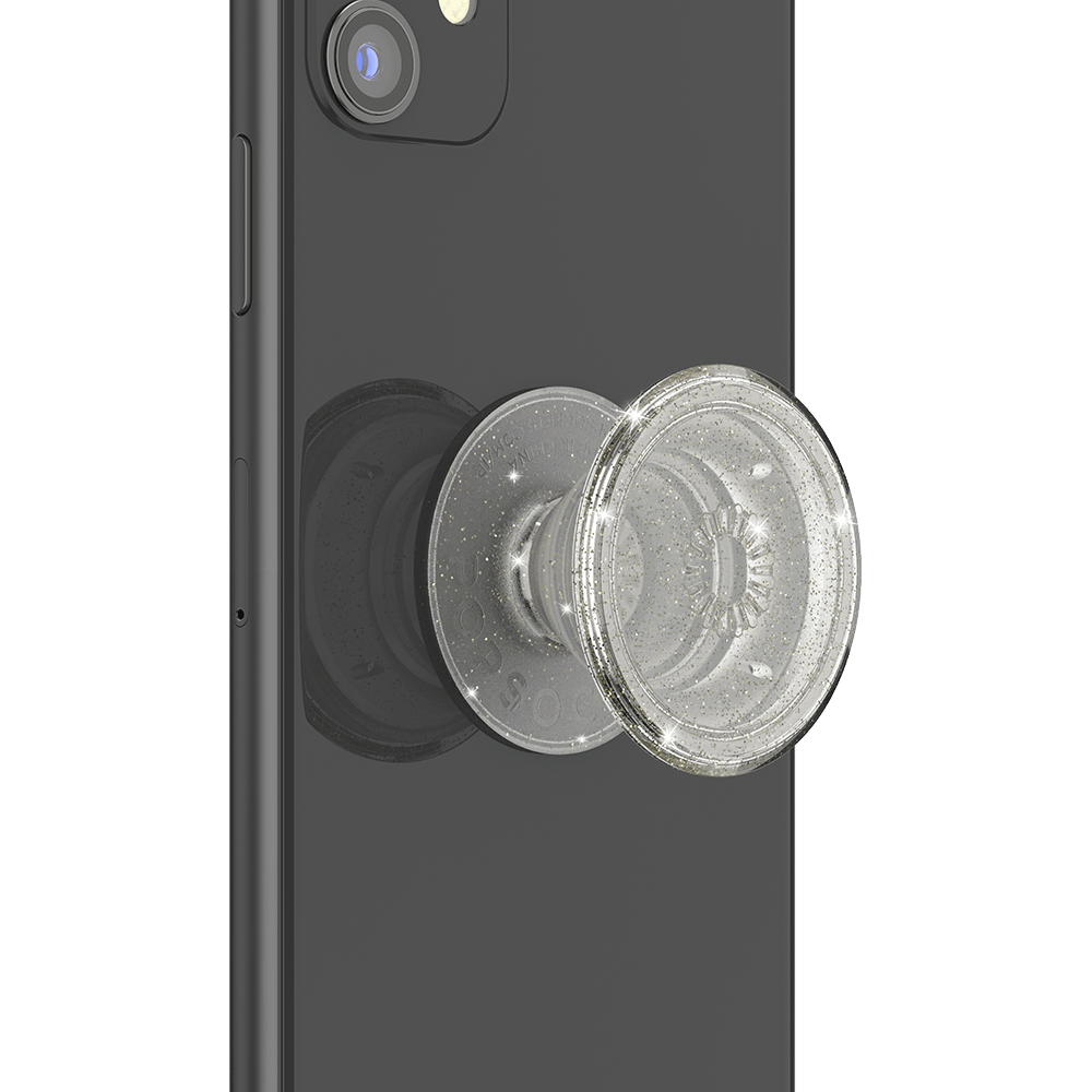 Wholesale cell phone accessory PopSockets - PopGrip - Clear Glitter Silver