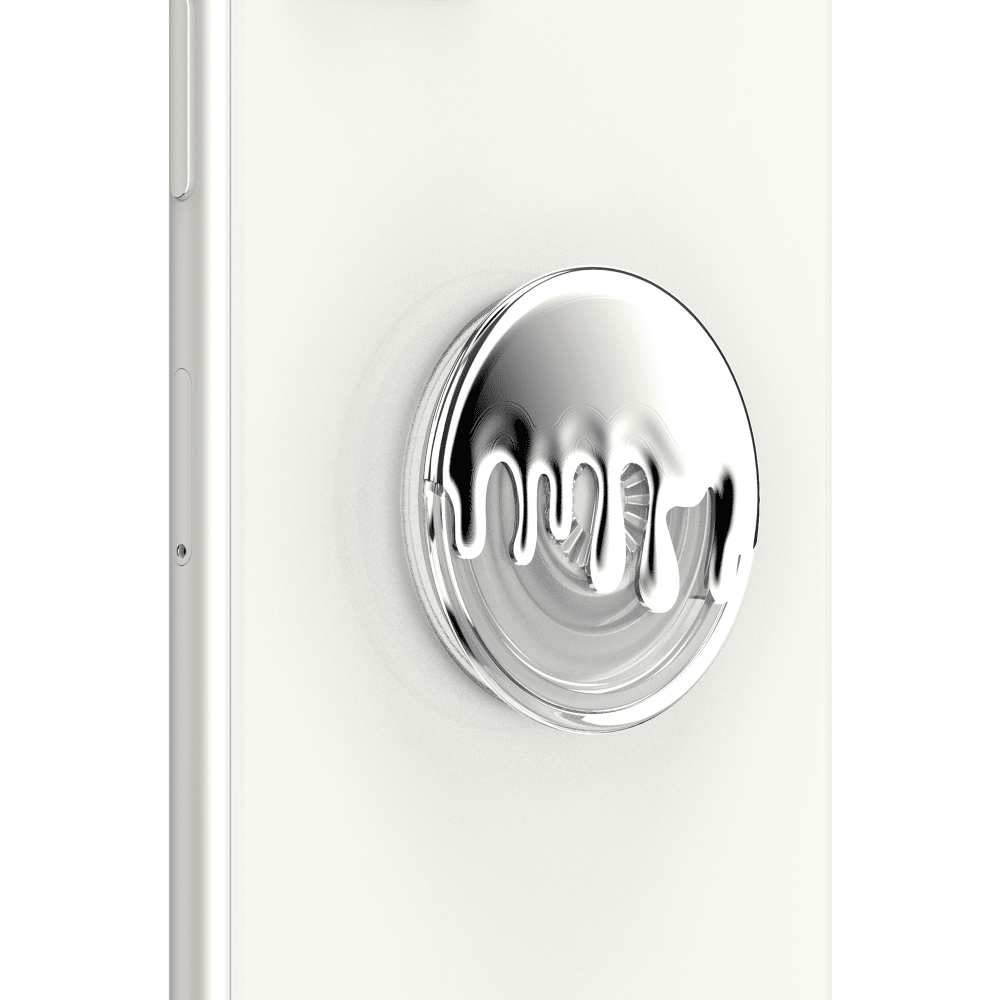 Wholesale cell phone accessory PopSockets - PopGrip Premium - Chrome Drip Silver