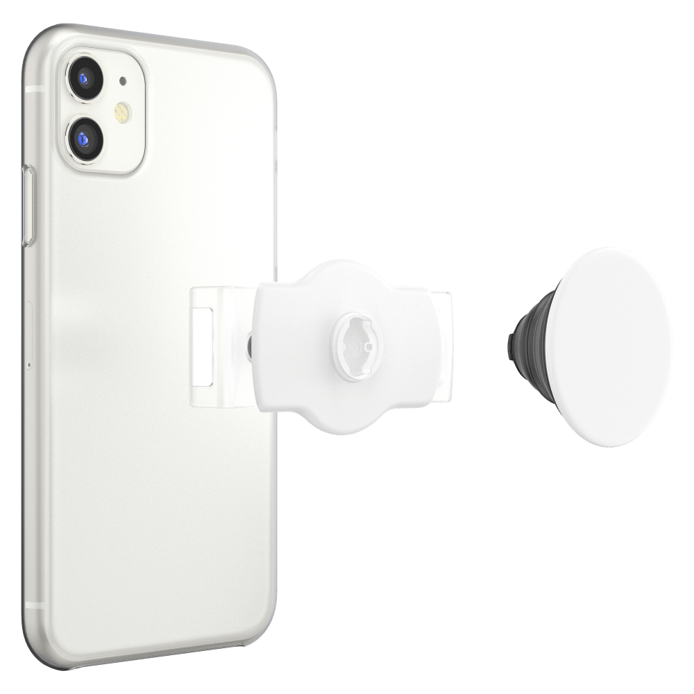 Wholesale cell phone accessory PopSockets - PopGrip Slide Stretch - White and Clear