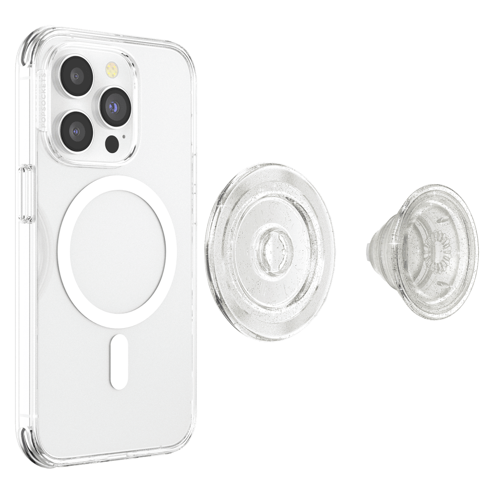 Wholesale cell phone accessory PopSockets - PopGrip MagSafe Circle - Clear Glitter