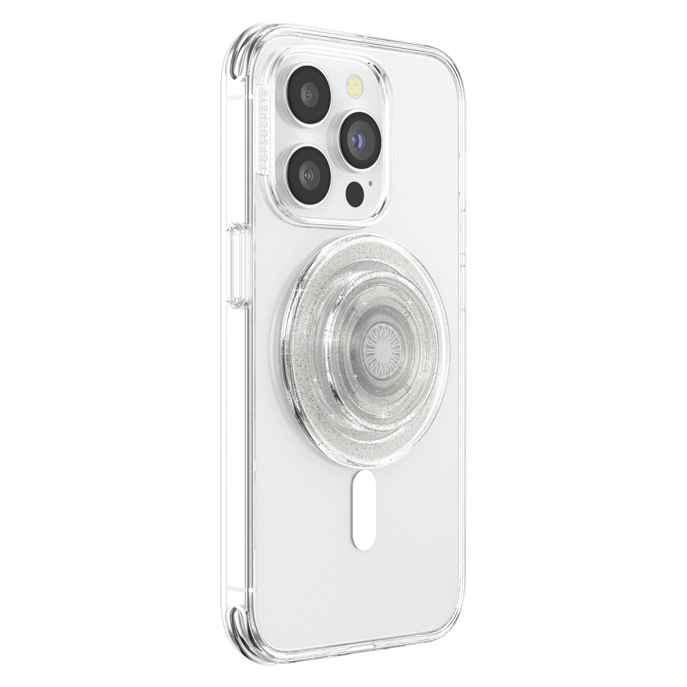 Wholesale cell phone accessory PopSockets - PopGrip MagSafe Circle - Clear Glitter