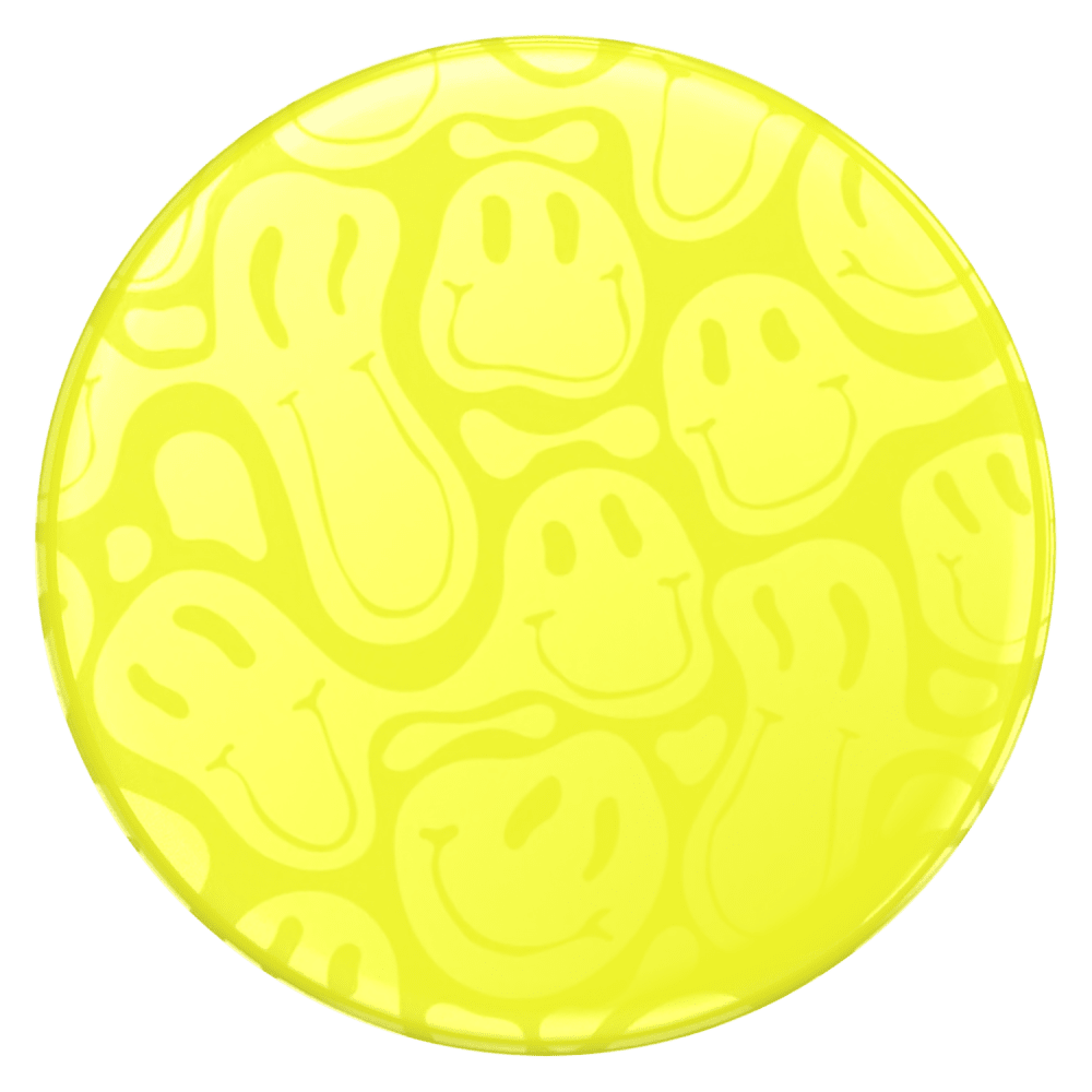 Wholesale cell phone accessory PopSockets - PopGrip - Neon Jolt Yellow Smiley Melt