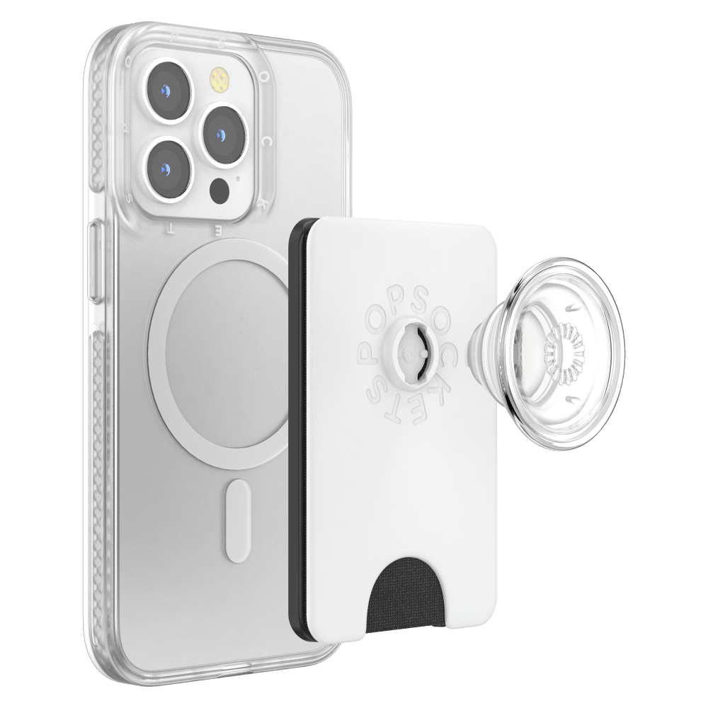 Wholesale cell phone accessory PopSockets - MagSafe PopWallet Plus - White Clear