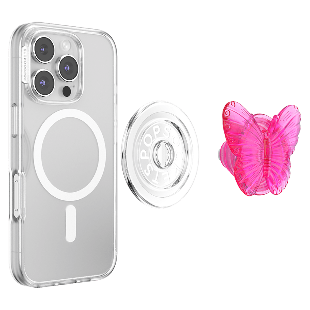 Wholesale cell phone accessory PopSockets - PopGrip MagSafe Circle - Molded Butterfly Magenta